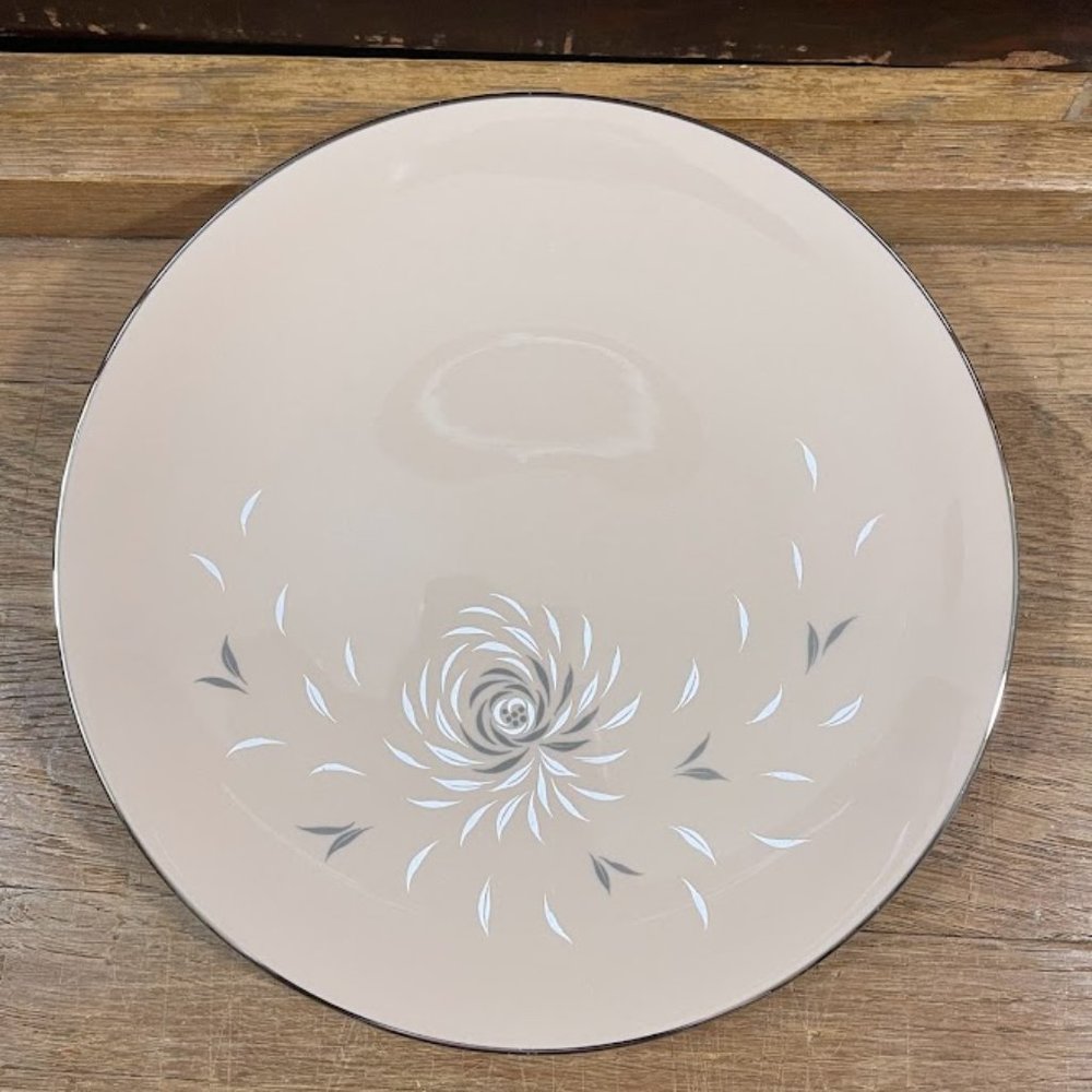 Flintridge China Salad Plate Daybreak Tan Grey White Platinum Edge Vintage CA